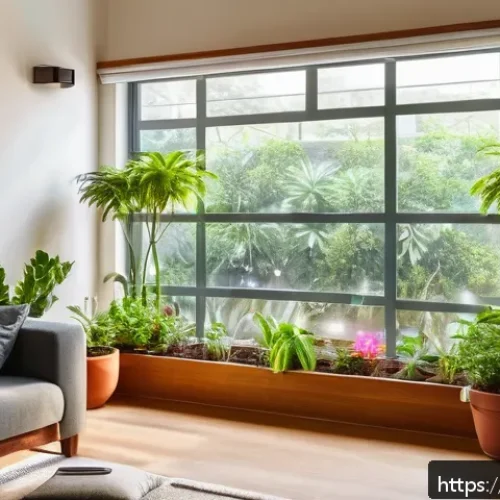 피지에서 전기 사용법 - A modern Indian living room bathed in natural sunlight through large windows with light curtains, fe...